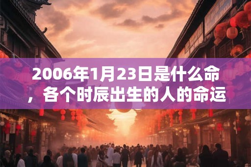 2006年1月23日是什么命，各个时辰出生的人的命运