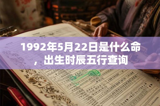 1992年5月22日是什么命，出生时辰五行查询