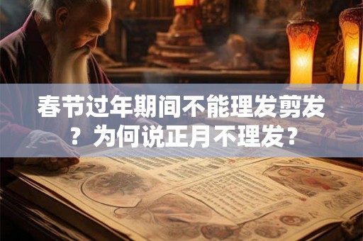 春节过年期间不能理发剪发?为何说正月不理发? 春节过年期间不能理发剪发?为何说正月不理发?