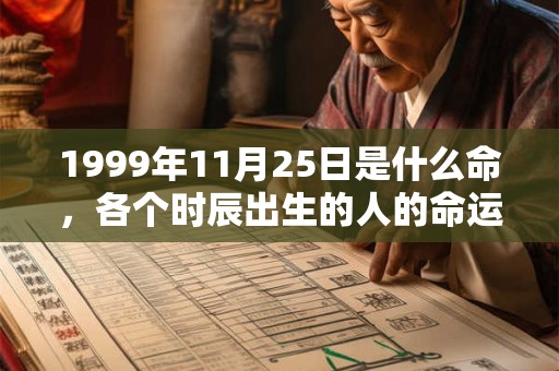 1999年11月25日是什么命，各个时辰出生的人的命运