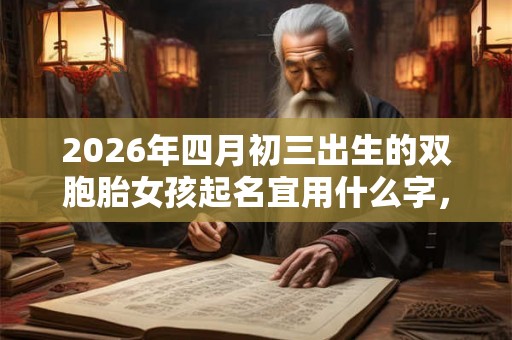 2026年四月初三出生的双胞胎女孩起名宜用什么字，五行属什么