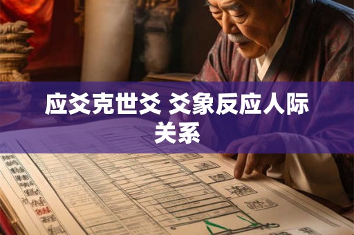 应爻克世爻 爻象反应人际关系