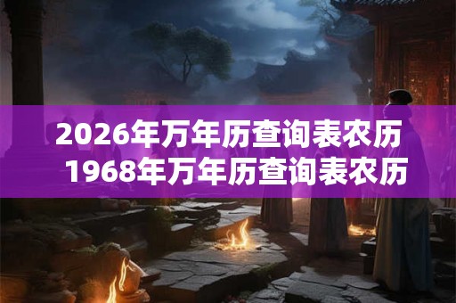2026年万年历查询表农历  1968年万年历查询表农历