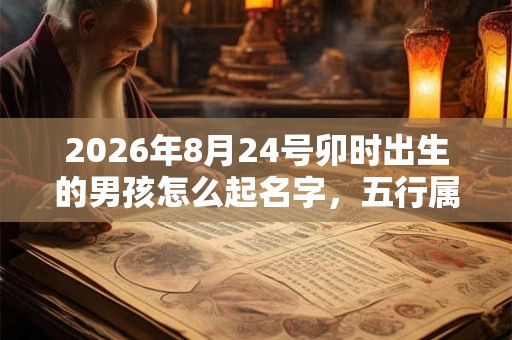 2026年8月24号卯时出生的男孩怎么起名字，五行属什么
