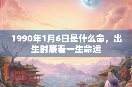 1990年1月6日是什么命，出生时辰看一生命运