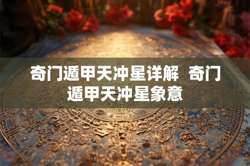 奇门遁甲天冲星详解  奇门遁甲天冲星象意