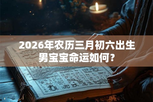 2026年农历三月初六出生男宝宝命运如何？