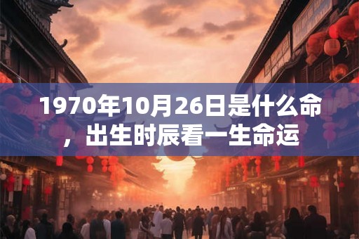 1970年10月26日是什么命，出生时辰看一生命运