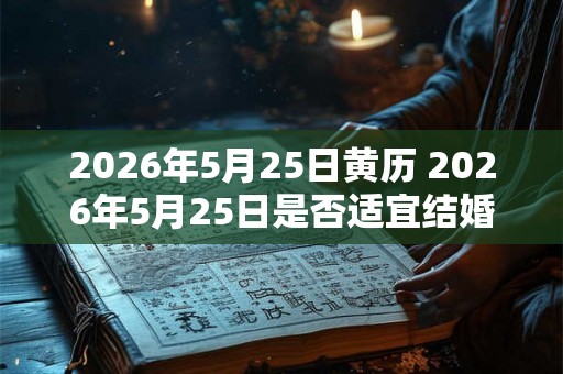 2026年5月25日黄历 2026年5月25日是否适宜结婚