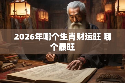 2026年哪个生肖财运旺 哪个最旺