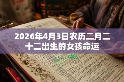 2026年4月3日农历二月二十二出生的女孩命运