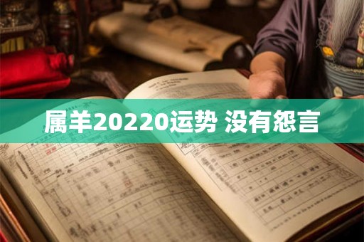 属羊20220运势 没有怨言