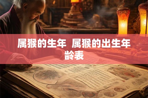 属猴的生年 属猴的出生年龄表 属猴的生年 属猴的出生年龄表