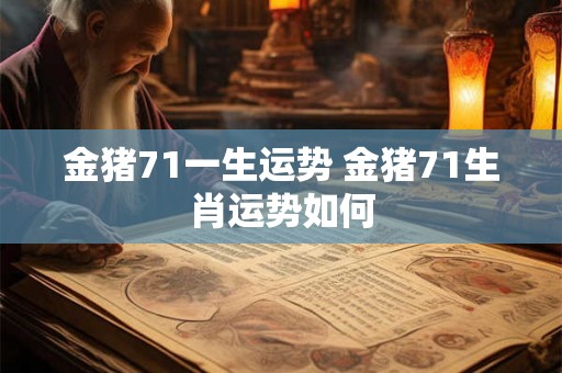 金猪71一生运势 金猪71生肖运势如何