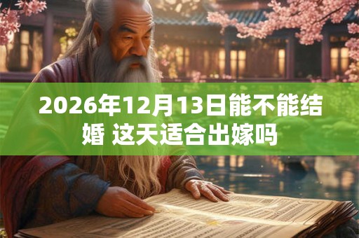 2026年12月13日能不能结婚 这天适合出嫁吗