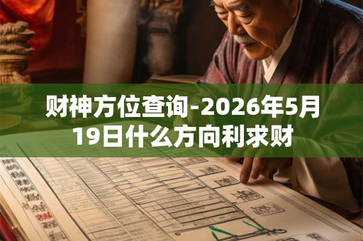 财神方位查询-2026年5月19日什么方向利求财