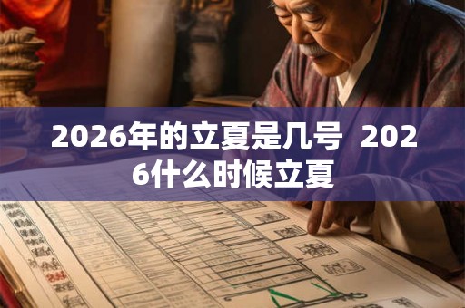 2026年的立夏是几号  2026什么时候立夏