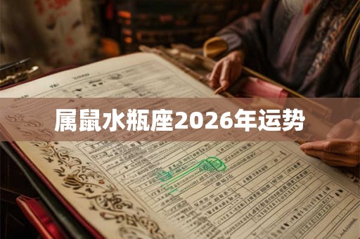 属鼠水瓶座2026年运势