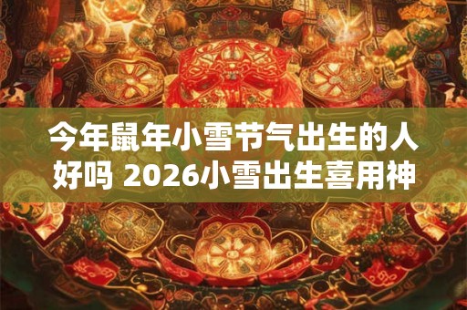今年鼠年小雪节气出生的人好吗 2026小雪出生喜用神