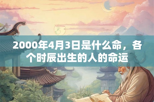 2000年4月3日是什么命，各个时辰出生的人的命运