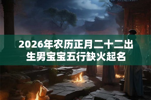 2026年农历正月二十二出生男宝宝五行缺火起名