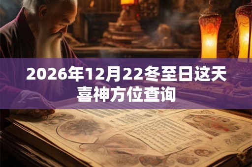 2026年12月22冬至日这天喜神方位查询