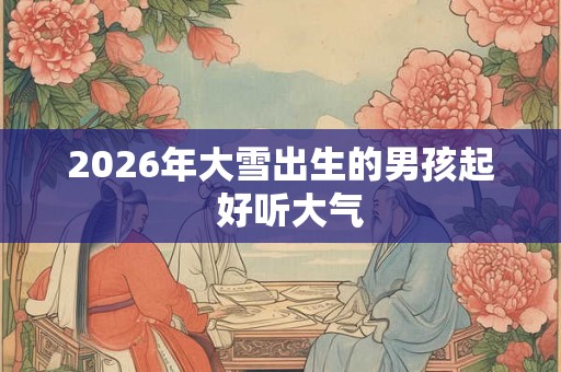 2026年大雪出生的男孩起  好听大气