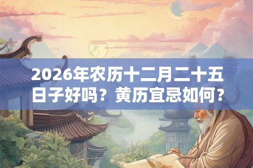 2026年农历十二月二十五日子好吗?黄历宜忌如何? 2026年农历十二月二十五日子好吗?黄历宜忌如何?