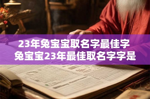 23年兔宝宝取名字最佳字 兔宝宝23年最佳取名字字是哪个