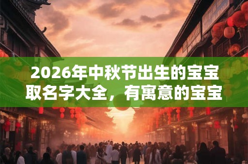 2026年中秋节出生的宝宝取名字大全，有寓意的宝宝取名