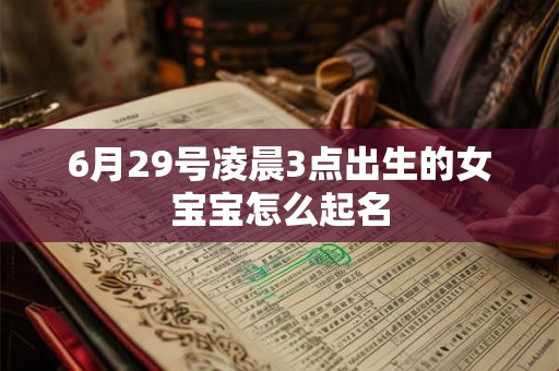6月29号凌晨3点出生的女宝宝怎么起名