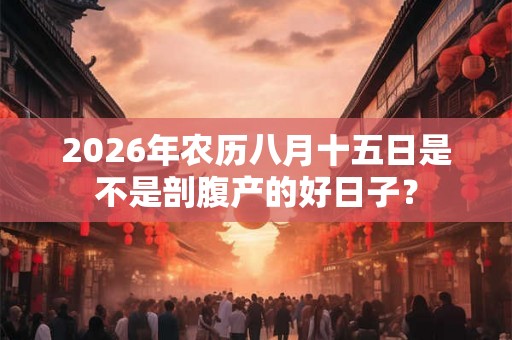 2026年农历八月十五日是不是剖腹产的好日子？