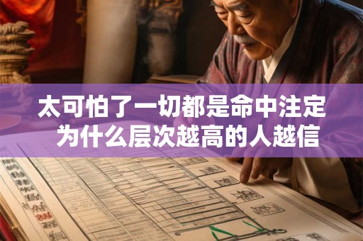 太可怕了一切都是命中注定  为什么层次越高的人越信命