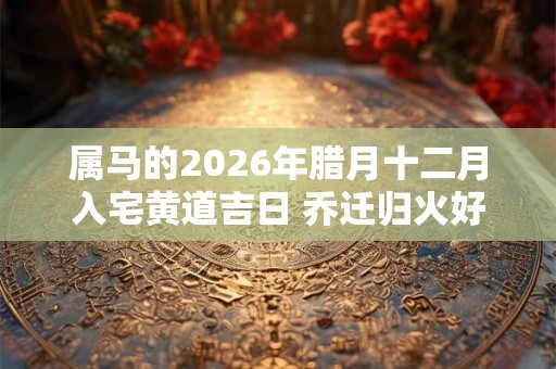 属马的2026年腊月十二月入宅黄道吉日 乔迁归火好日子