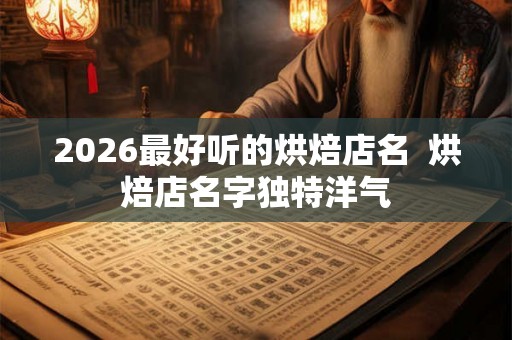 2026最好听的烘焙店名  烘焙店名字独特洋气