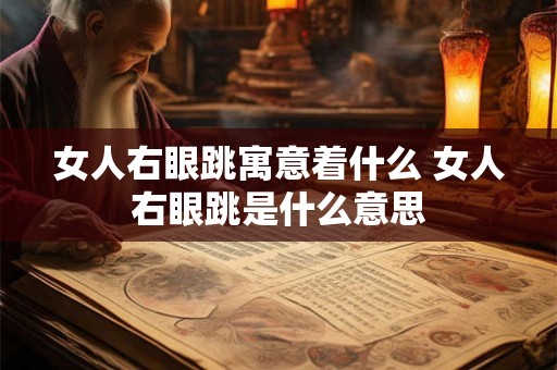 女人右眼跳寓意着什么 女人右眼跳是什么意思