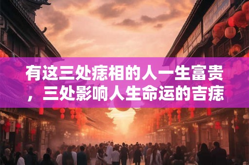 有这三处痣相的人一生富贵，三处影响人生命运的吉痣盘点！
