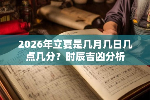 2026年立夏是几月几日几点几分？时辰吉凶分析