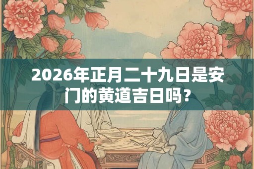 2026年正月二十九日是安门的黄道吉日吗？