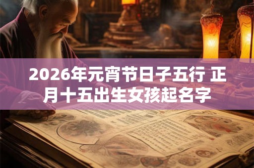 2026年元宵节日子五行 正月十五出生女孩起名字