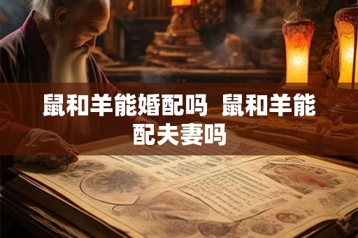 鼠和羊能婚配吗 鼠和羊能配夫妻吗 鼠和羊能婚配吗 鼠和羊能配夫妻吗