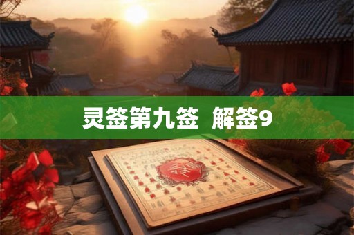 灵签第九签  解签9