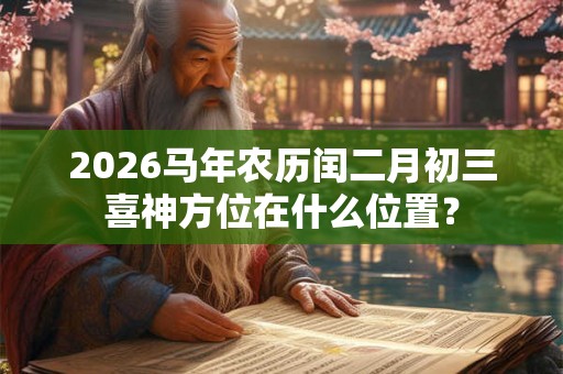 2026马年农历闰二月初三喜神方位在什么位置? 2026马年农历闰二月初三喜神方位在什么位置?