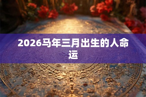 2026马年三月出生的人命运