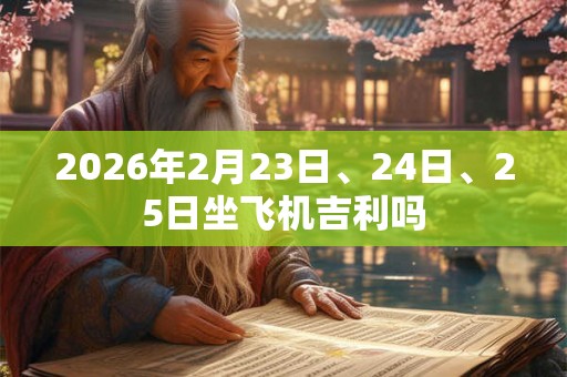 2026年2月23日、24日、25日坐飞机吉利吗