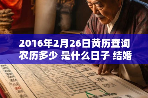 2016年2月26日黄历查询 农历多少 是什么日子 结婚吉时