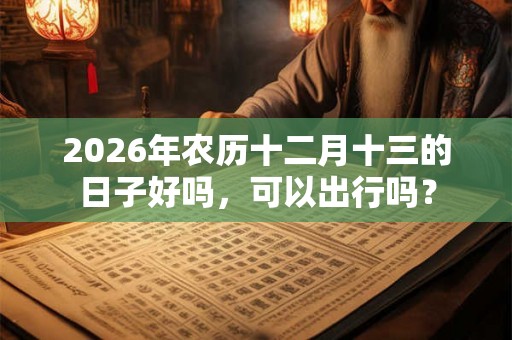2026年农历十二月十三的日子好吗，可以出行吗？