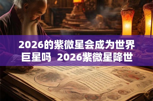 2026的紫微星会成为世界巨星吗  2026紫微星降世