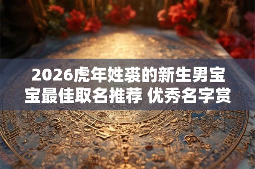 2026虎年姓裘的新生男宝宝最佳取名推荐 优秀名字赏析