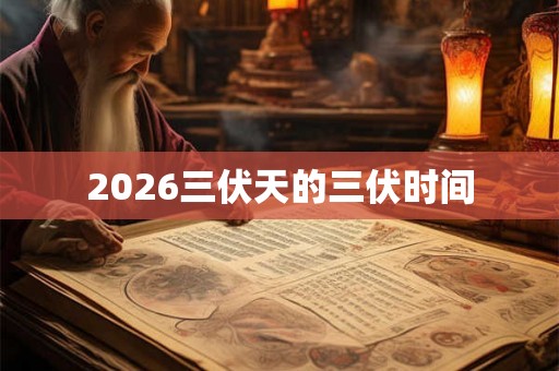2026三伏天的三伏时间